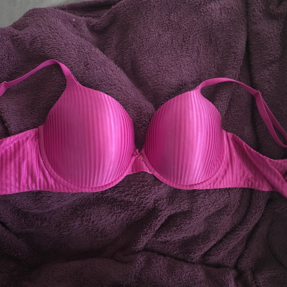 Victoria's Secret Hot Pink Ribbed T-Shirt Bra